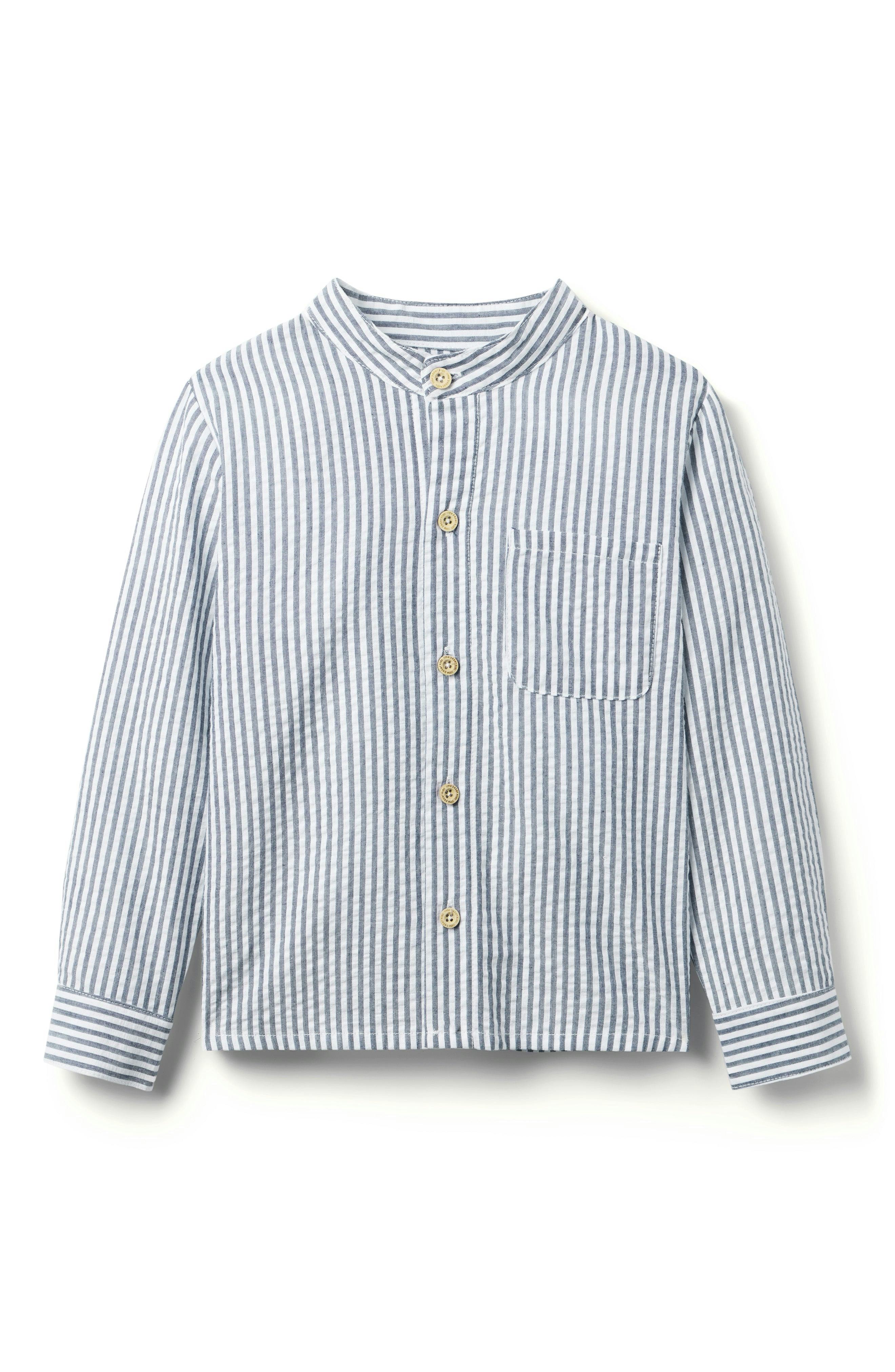 Arthur Long Sleeve Shirt - Navy Seersucker