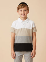 Boys Colorblock Stripe Polo