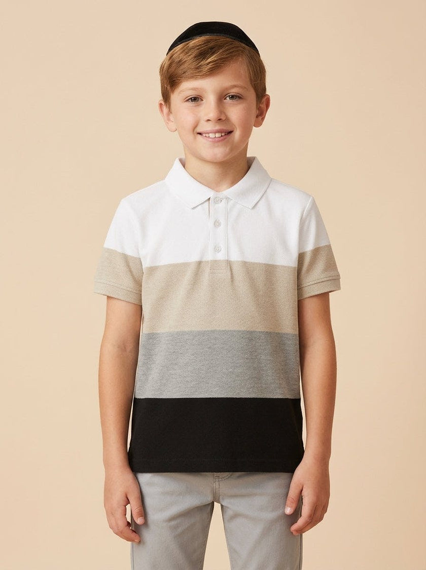 Boys Colorblock Stripe Polo