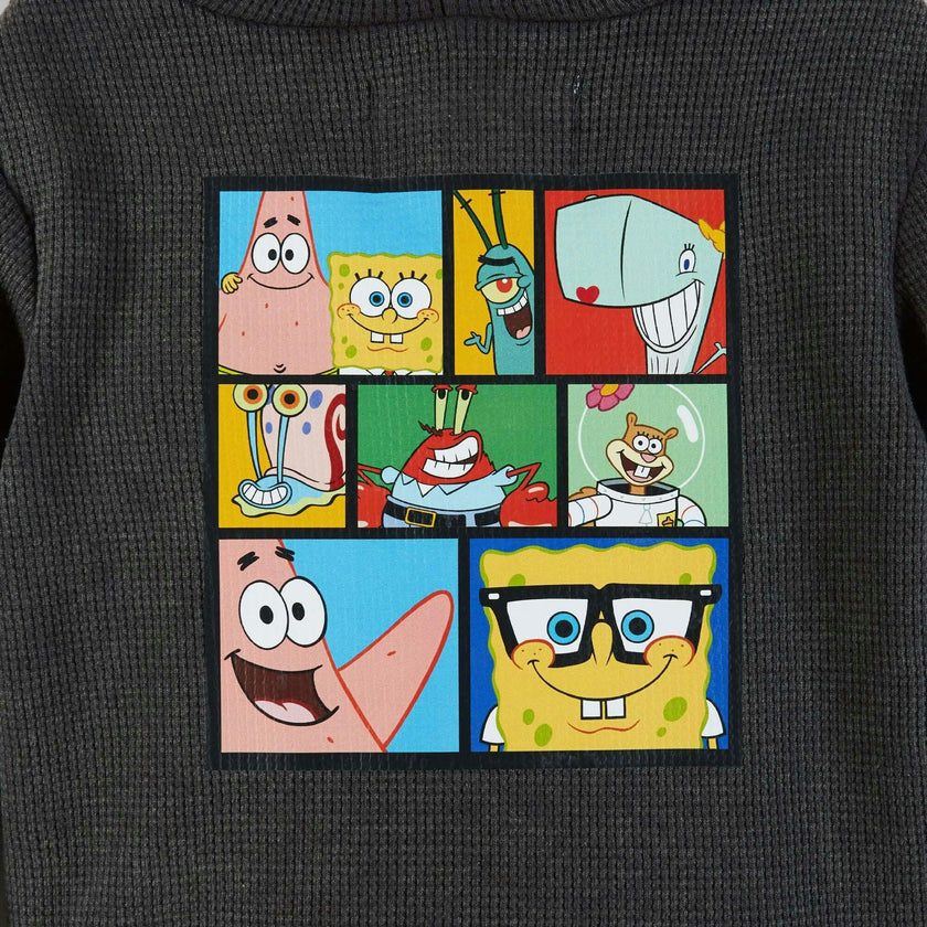 SpongeBob SquarePants™ x Andy & Evan® | Kids (2-12) Stone-Washed Hooded Waffle Tee