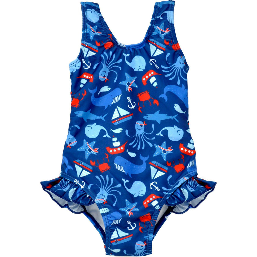 UPF 50+ Delaney Hip Ruffle Swimsuit