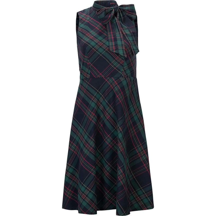 Organic Sleeveless Bow Neck Dress, Blue