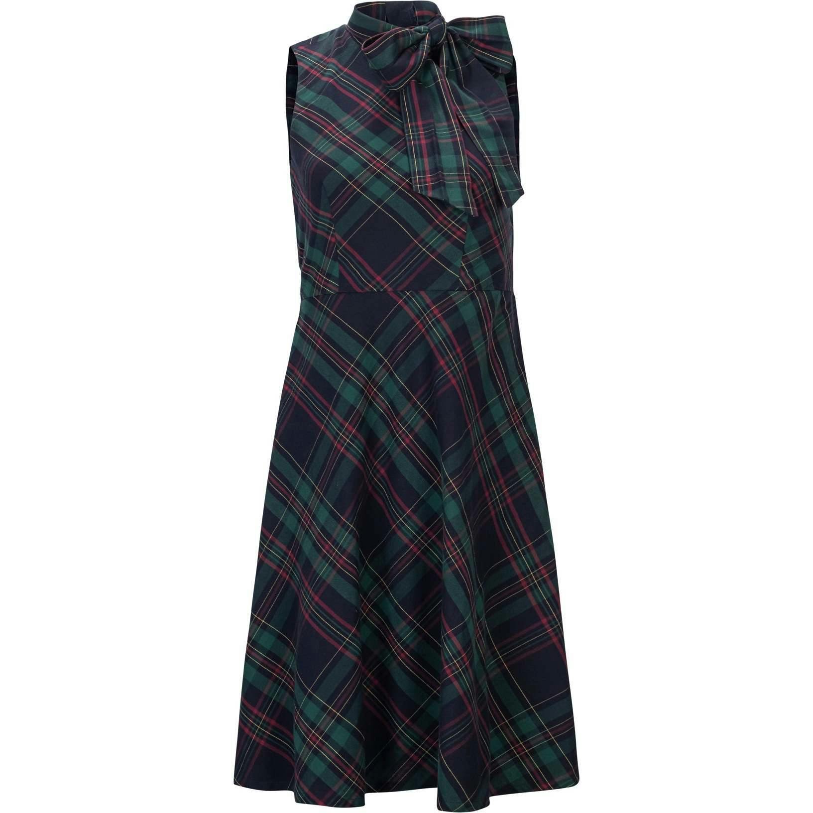 Organic Sleeveless Bow Neck Dress, Blue