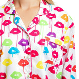 Women's Drawbertson Drippy Lips Long PJ Set - Organic Cotton Poplin