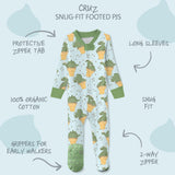 CRUZ Snug-fit Footed Baby Boys Pajamas