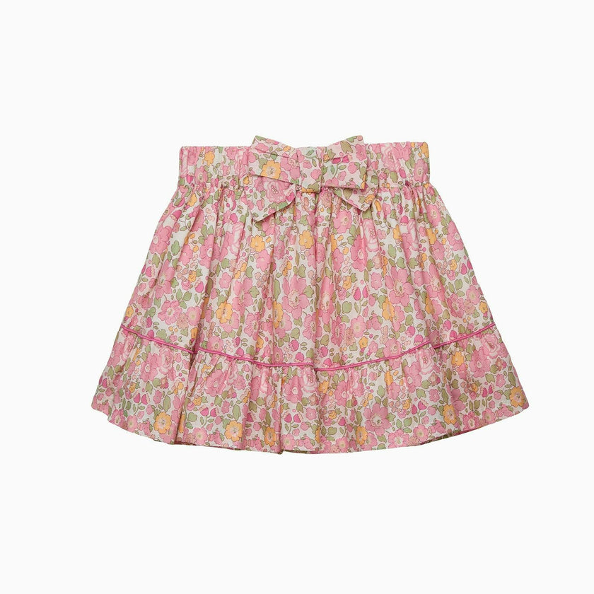 Betsy Bow Tiered Skirt in Peach Sparkle Betsy