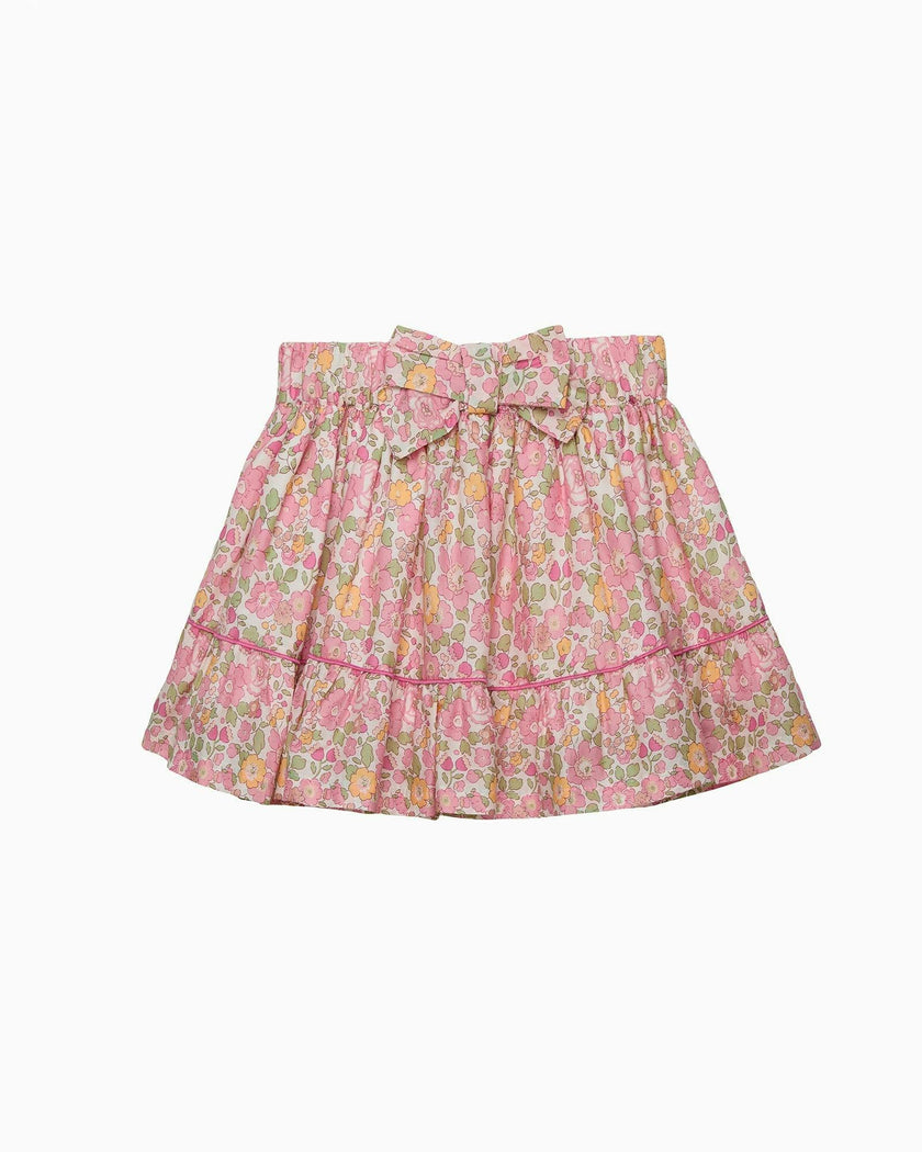 Betsy Bow Tiered Skirt in Peach Sparkle Betsy