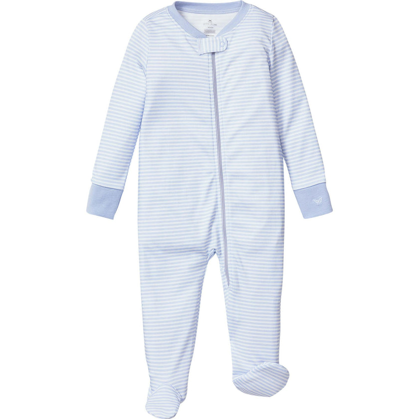 Baby's Pima Ruffle Collar Romper in Pink Stripe