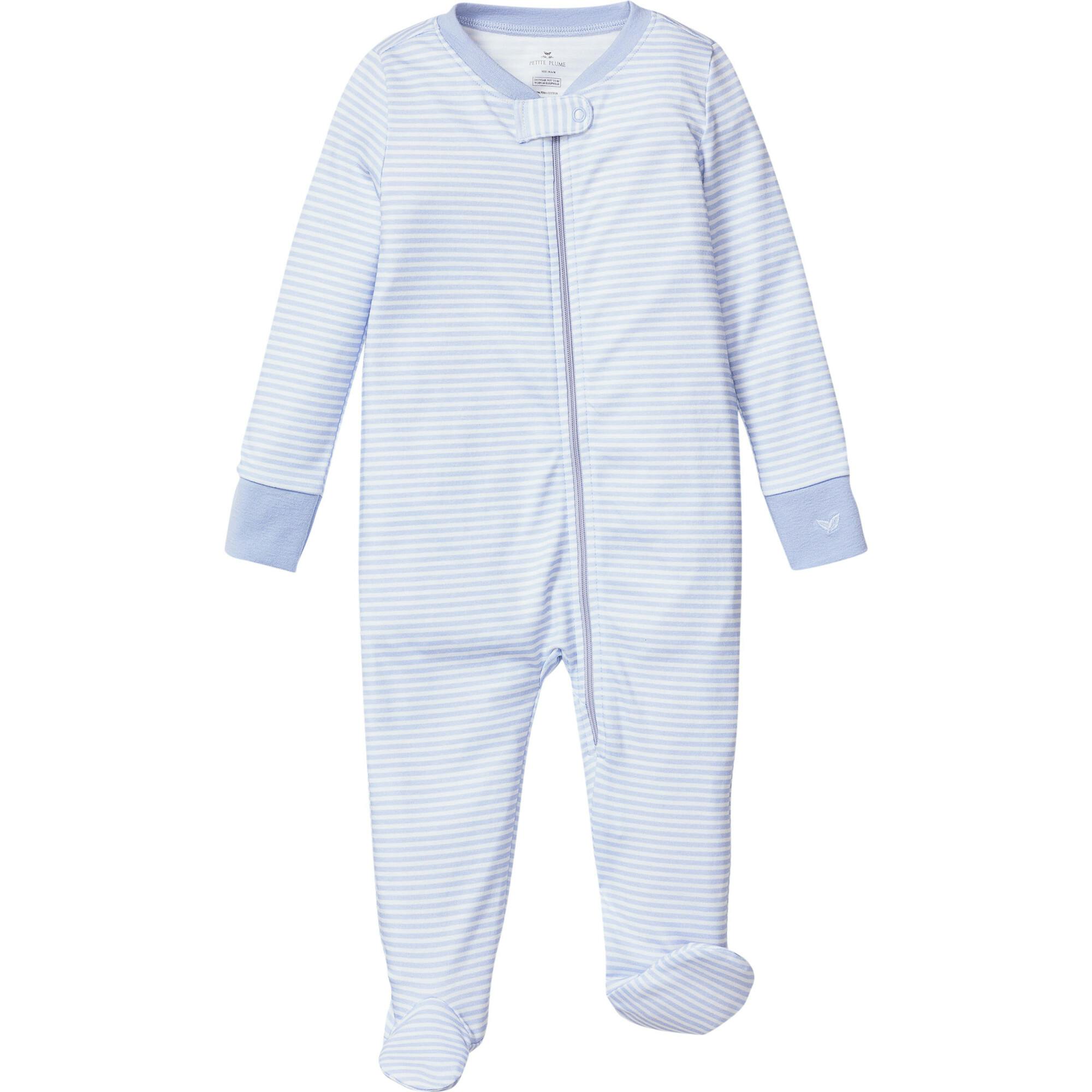 Baby's Pima Ruffle Collar Romper in Pink Stripe
