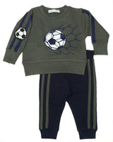 Baby Soccer Sweat Set - Olive