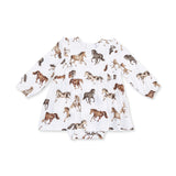 Wild Horses - Long Sleeve Ruffle Bodysuit Dress