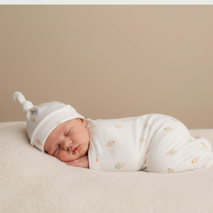 Organic Swaddle Blanket & Hat Set