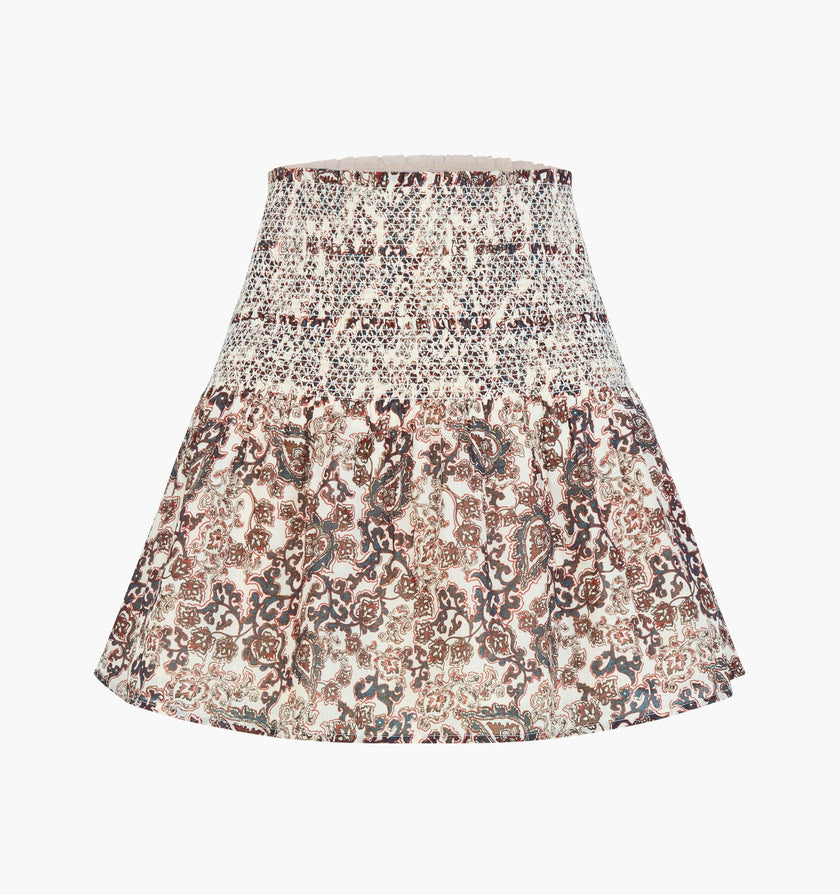 The Brixley Nap Skirt -  Chedworth Paisley Brown