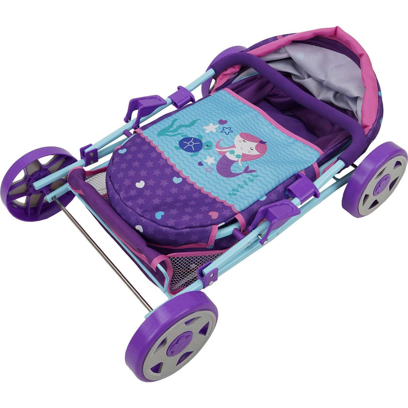 509 Mermaid Doll Pram - Purple & Teal