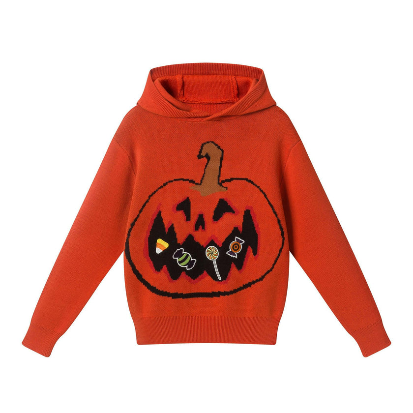 Boys (4-7) Holiday Hooded Sweater | Jack-O'-Lantern