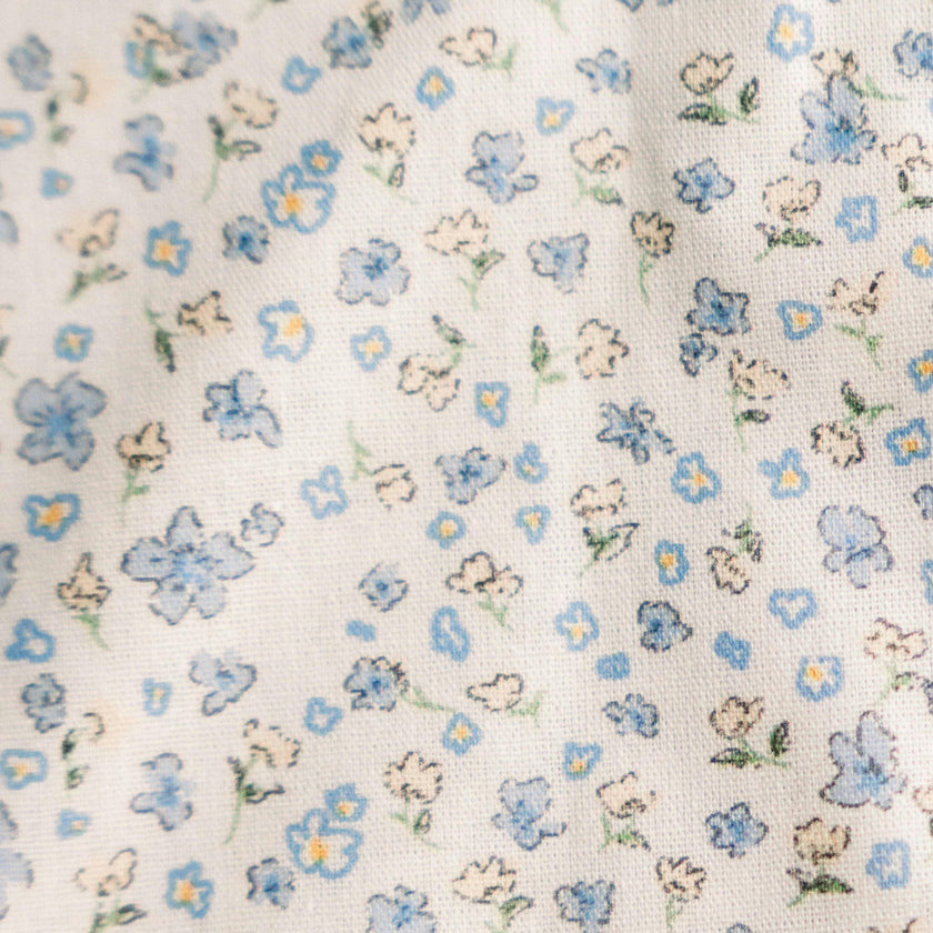 Bluebell Charm Timeless Floral Ruffle Zipper Pouch