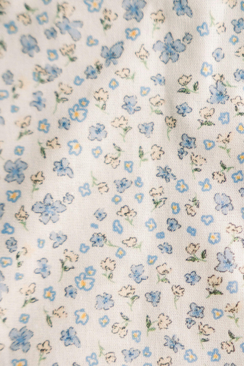 Bluebell Charm Timeless Floral Ruffle Zipper Pouch