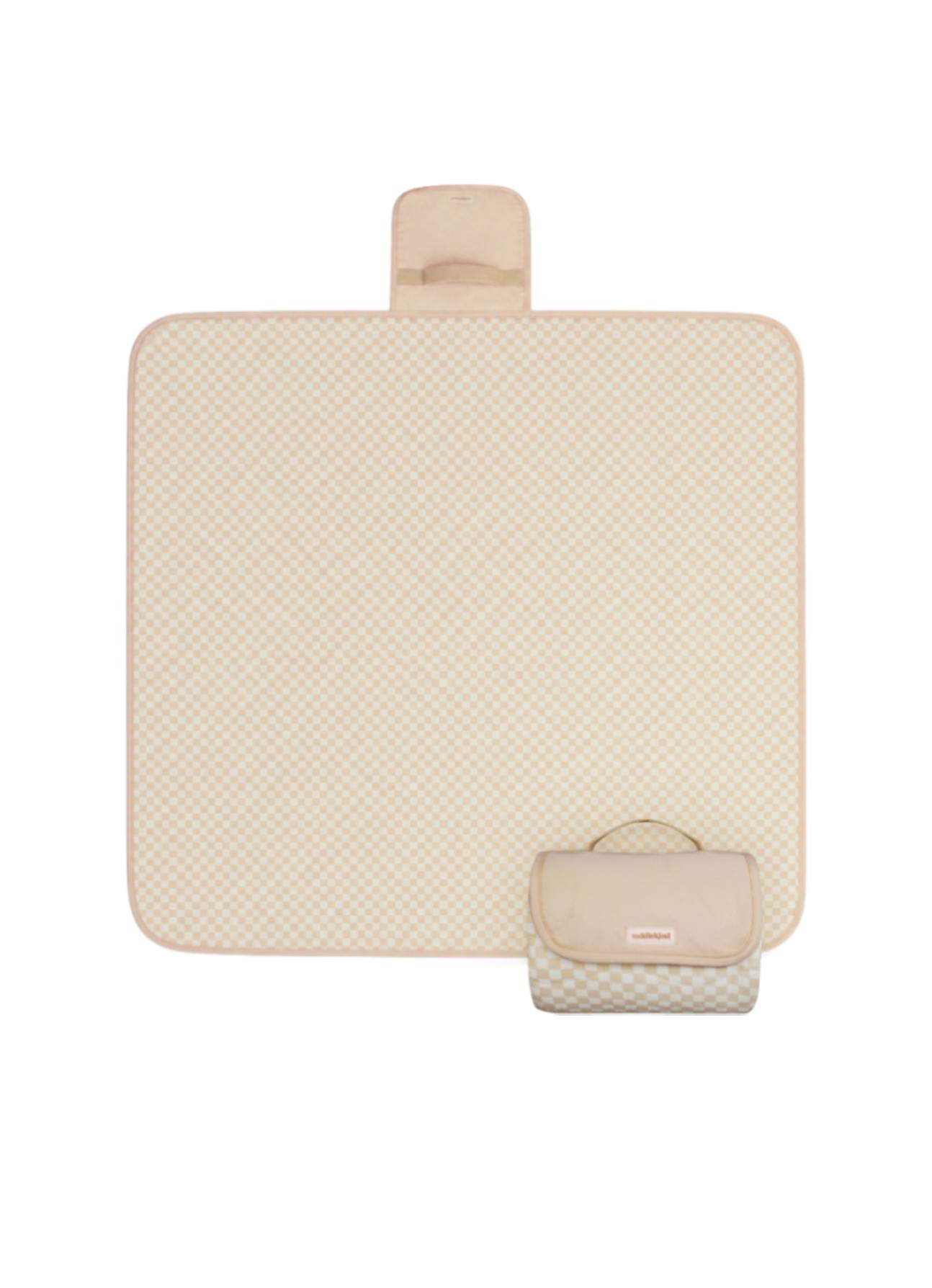 Portable Wander Classic Playmat | Check, Powder | Toddlekind