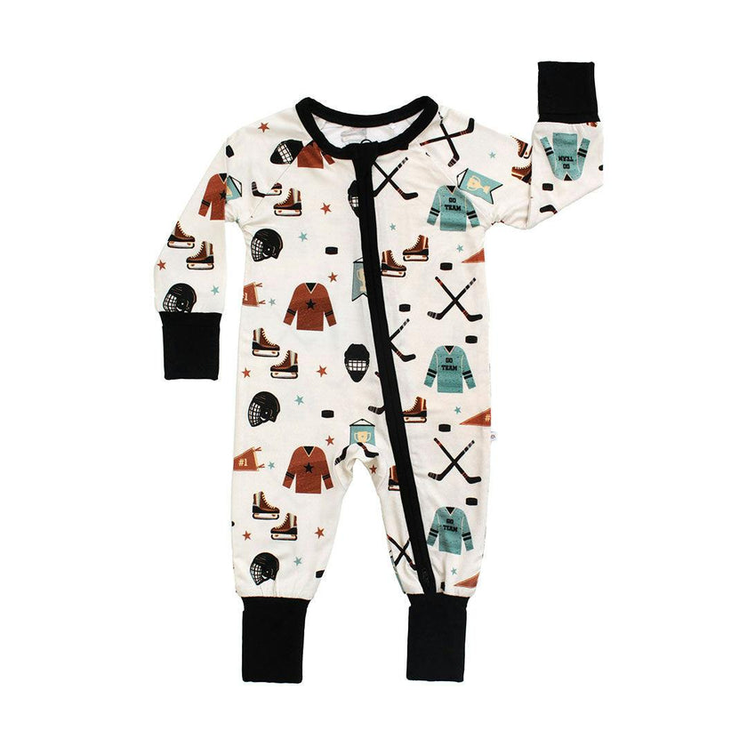 Hat Trick Hockey Bamboo Convertible Baby Pajama