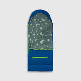 Sleep-N-Pack: Packable Sleeping Bag, Little Kid 3-6 yrs - Surfer Blue/Glow In The Dark Moon & Stars