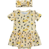 Girl's Short Sleeve Bodysuit Dress Set