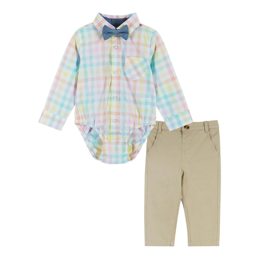 Easter Plaid Shirt & Khaki Pants Set