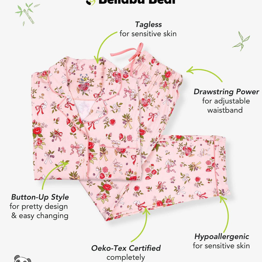 Bows & Blooms Bamboo Women's Pajama Set