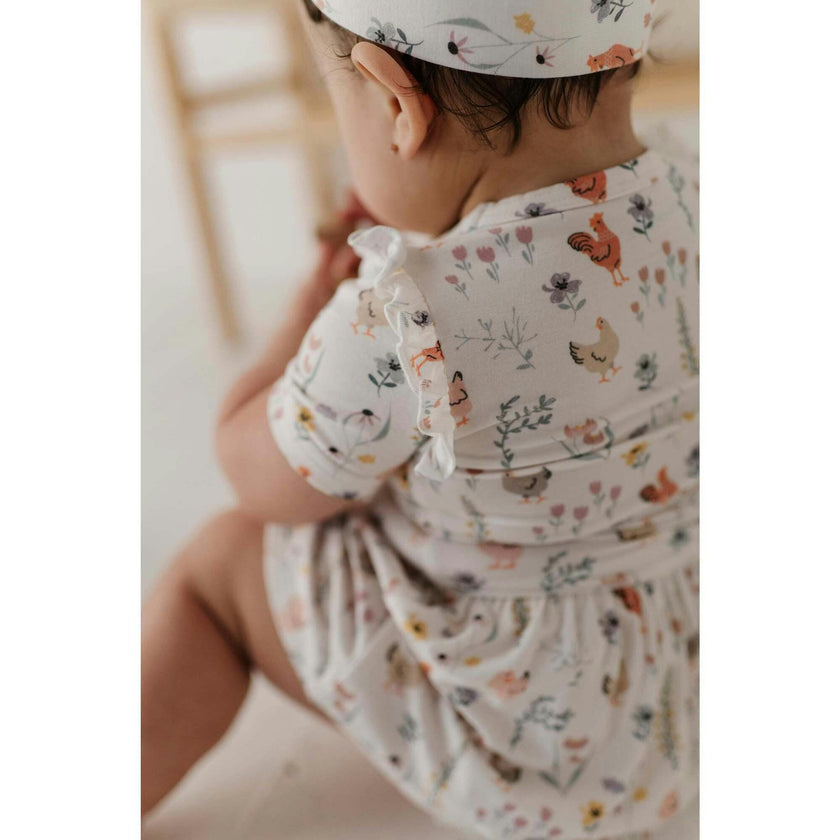 Girl's Short Sleeve Bodysuit Dress Set