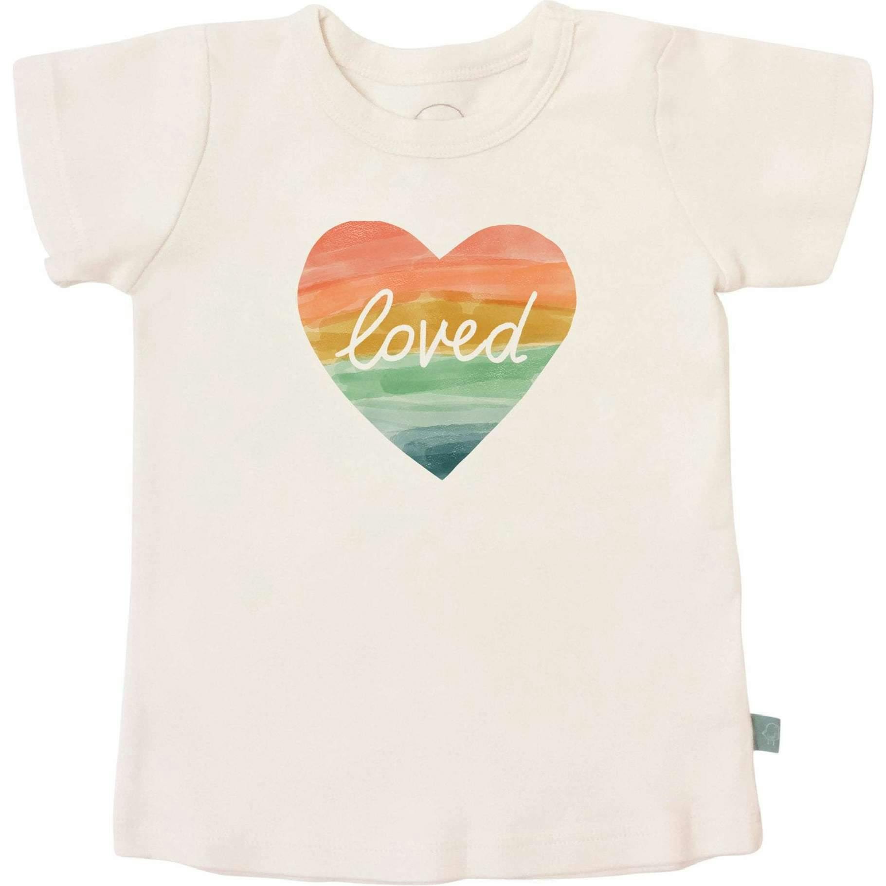 graphic tee | loved rainbow heart