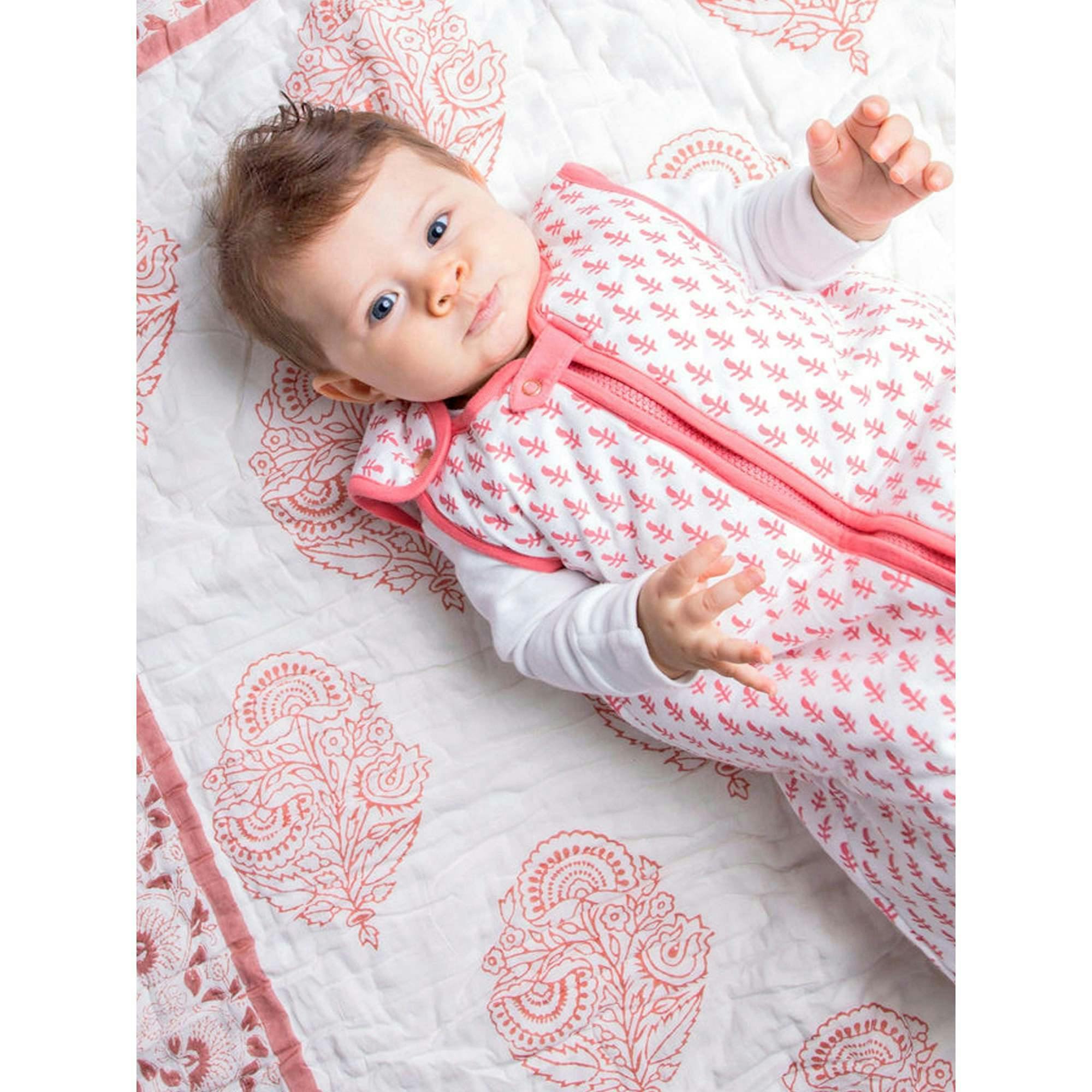 Block-Printed Cotton Crib Quilt