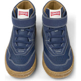 Runner Four Ankle Velcro Closure Leather Sneakers, Blue