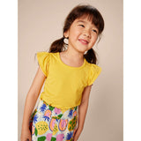 Paperbag Smocked High-Waist Mid-Thigh Shorts, Multi