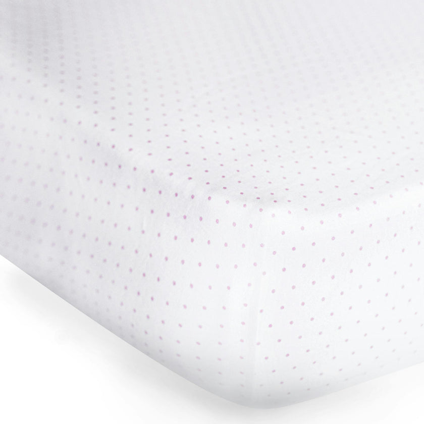 Peruvian Pima Cotton Mini Crib & Pack 'n Play Fitted Sheet – Pink Dots