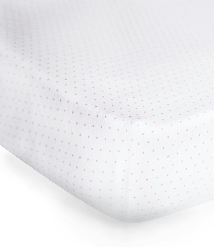 Peruvian Pima Cotton Mini Crib & Pack 'n Play Fitted Sheet – Pink Dots