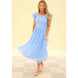 Hattie Dress in Cornflower Blue Lace