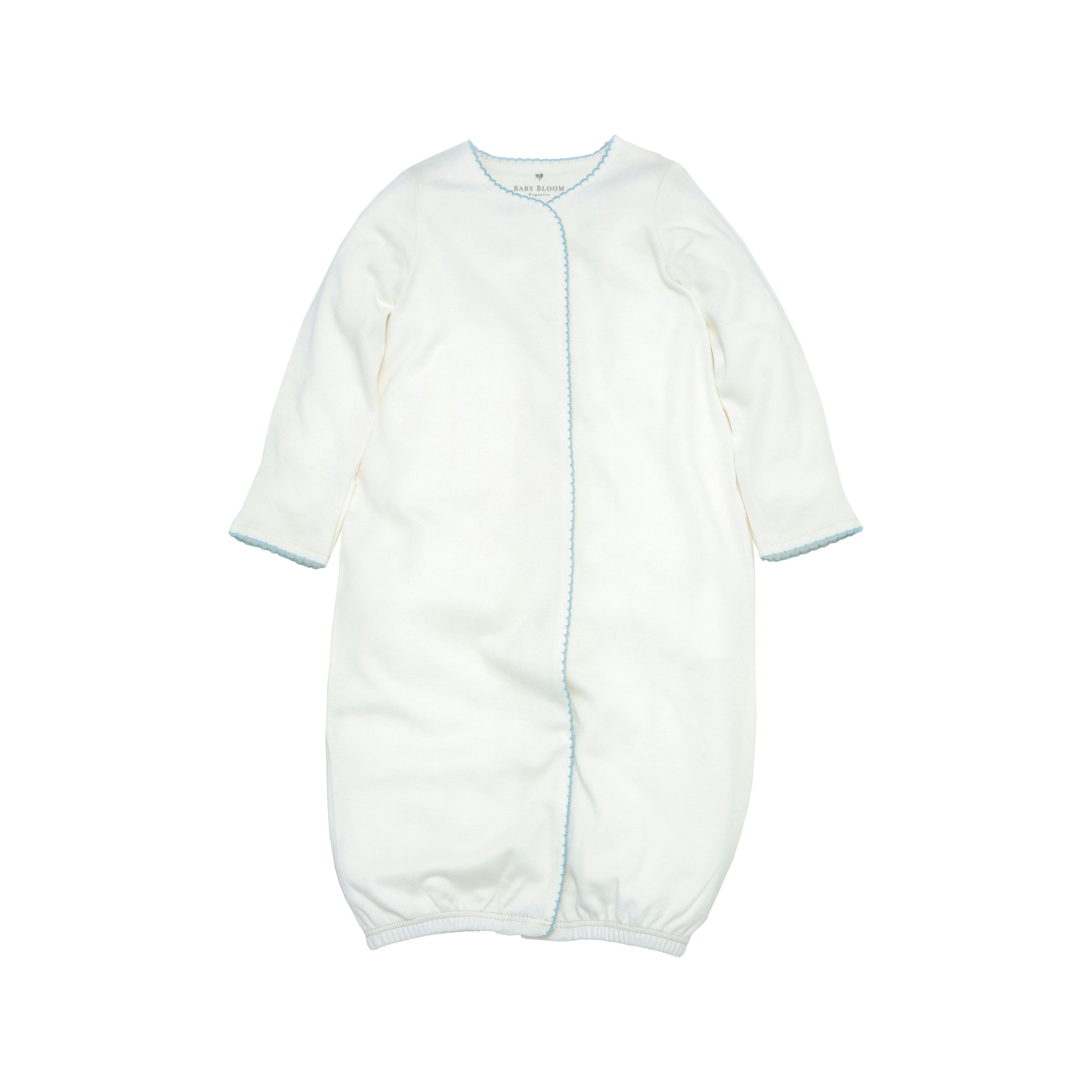 Organic Pima Baby Gown Baby Blue