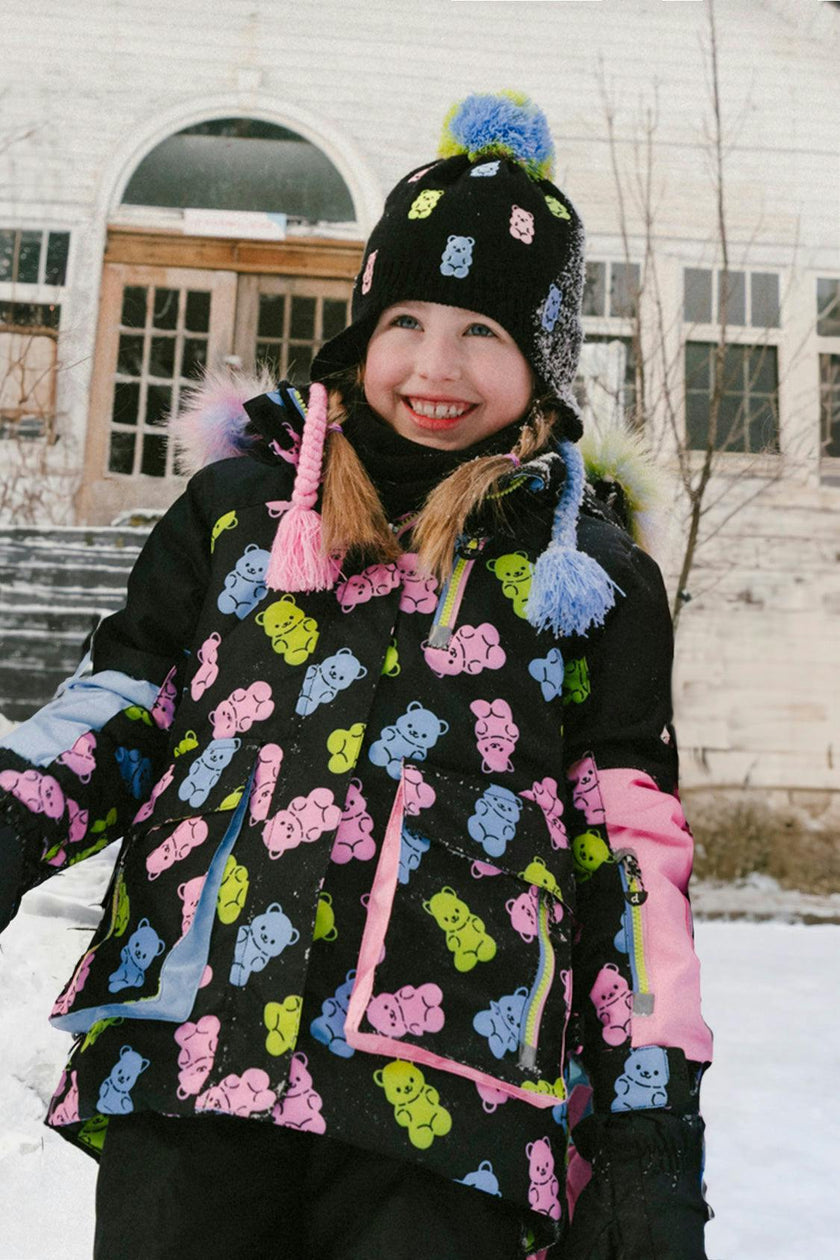 Two Piece Play Snowsuit Black Gummy Bear Print