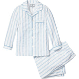 Kid's Twill Pajama Set in Periwinkle Stripe