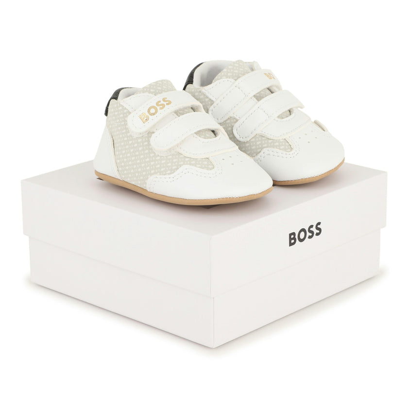 White & Beige Baby Sneakers