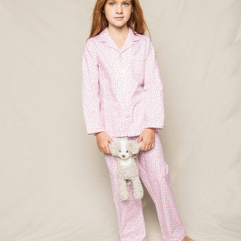 Kid's Twill Pajama Set in Sweethearts