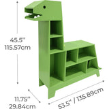 Dinosaur Shaped Bookcase / Toy Organizer With Assorted Cubbies