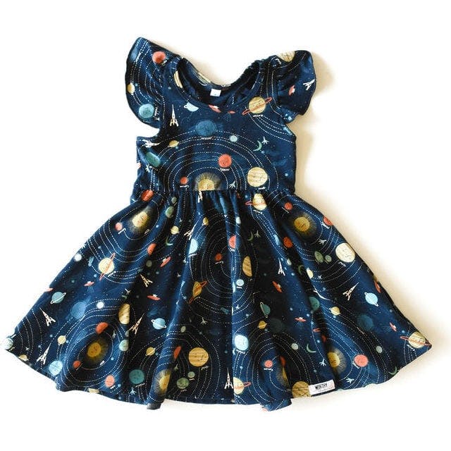Racer Back Twirly Dress in Planets