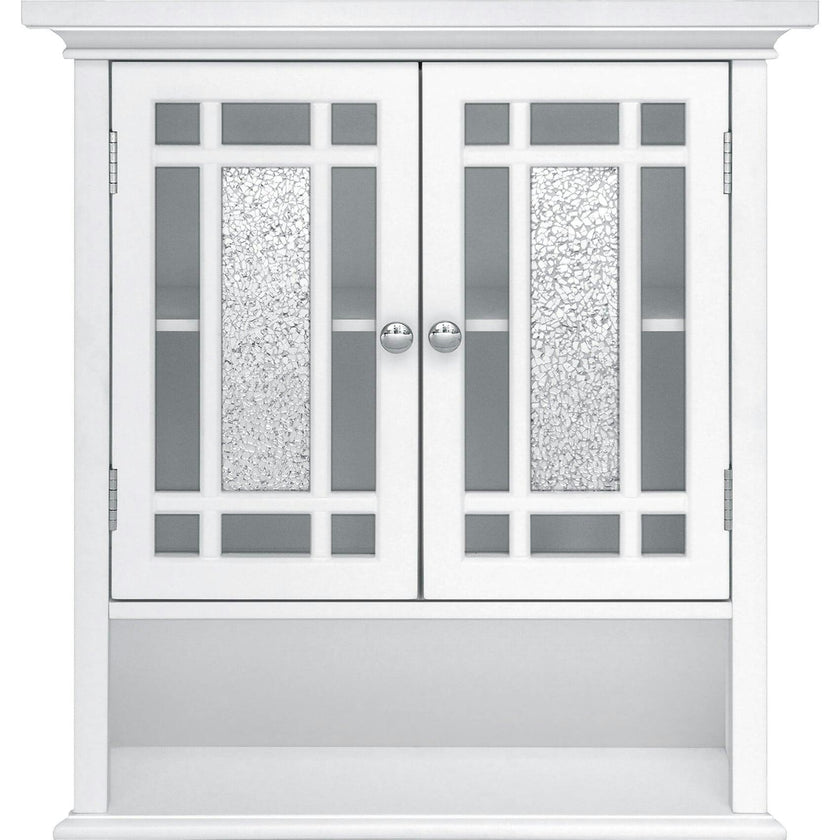 Windsor Wooden Wall Cabinet with Glass Mosaic Doors