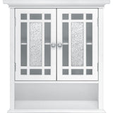 Windsor Wooden Wall Cabinet with Glass Mosaic Doors