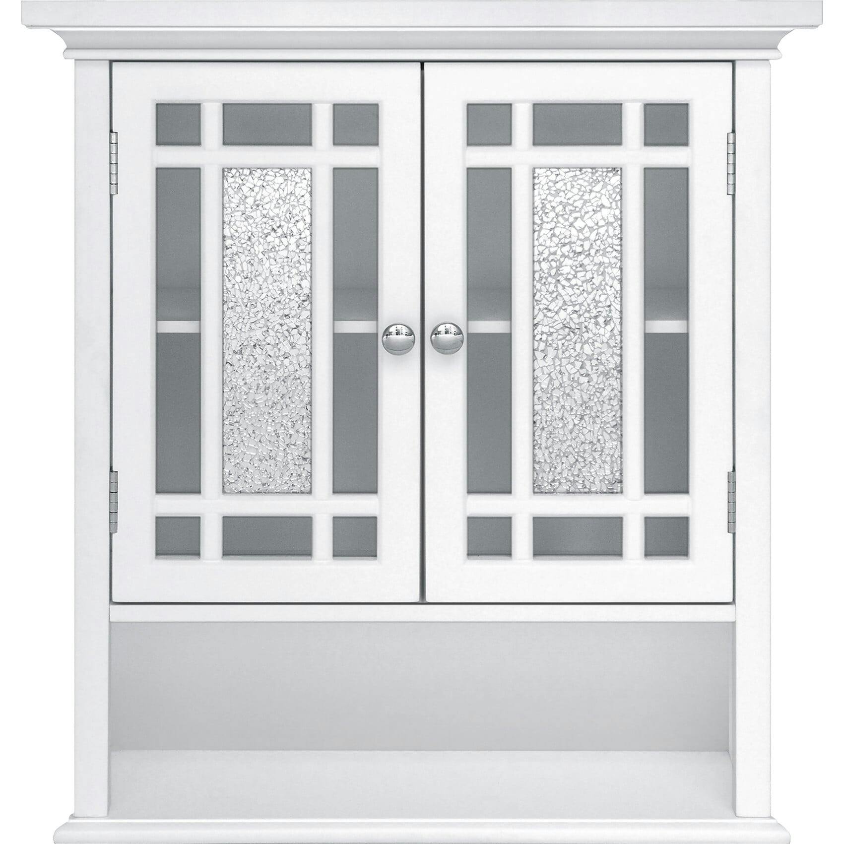 Windsor Wooden Wall Cabinet with Glass Mosaic Doors