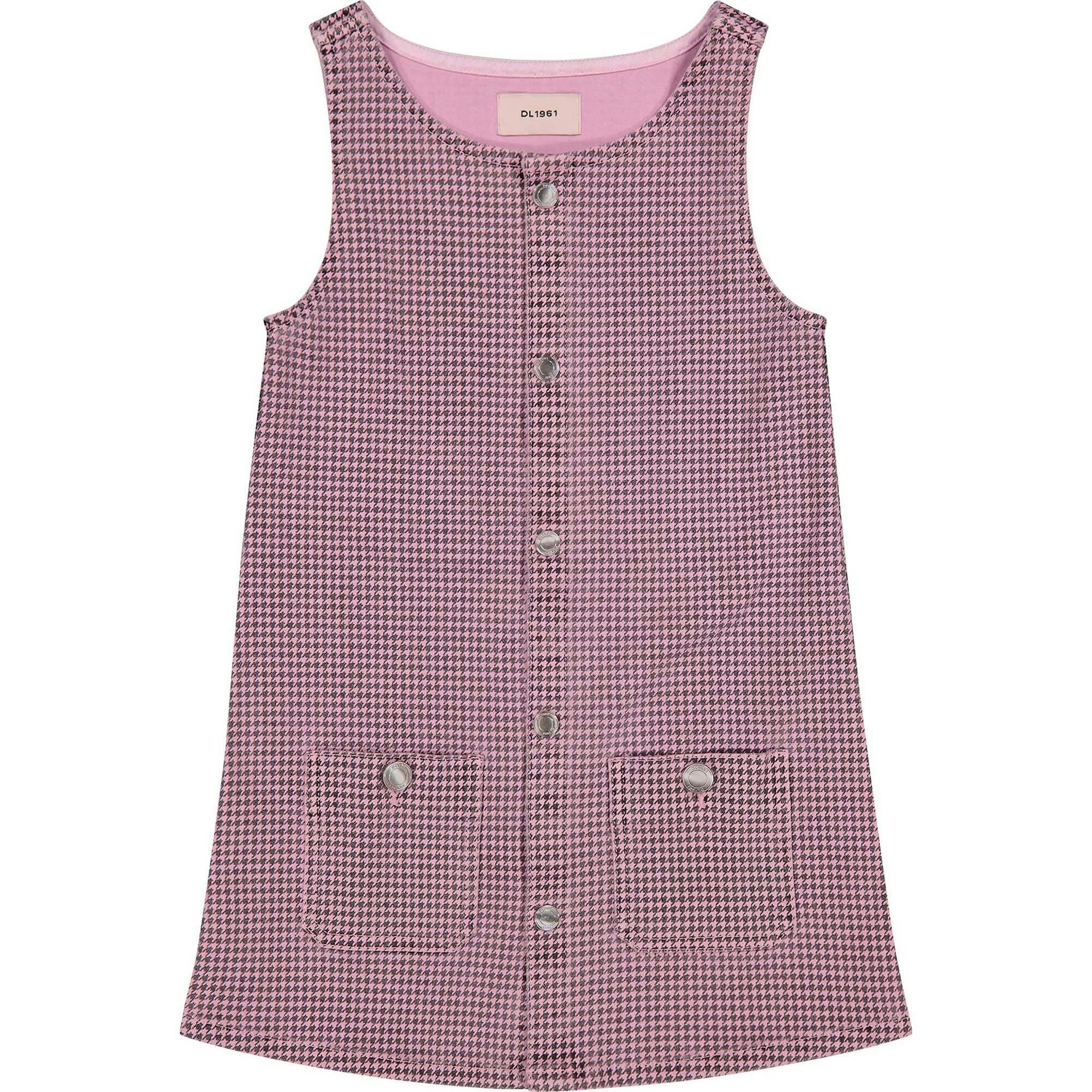 Hana Dress | Pink Houndstooth
