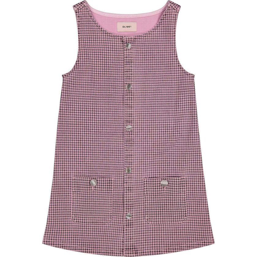 Hana Dress | Pink Houndstooth