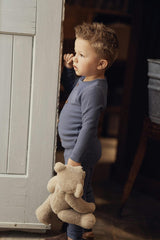 Crest Knitted 2Pc Set Dark Blue Grey