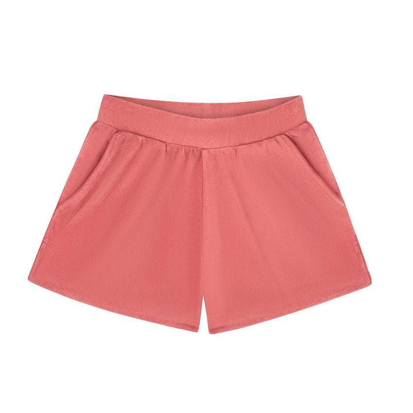 women's sailor red french terry shorts