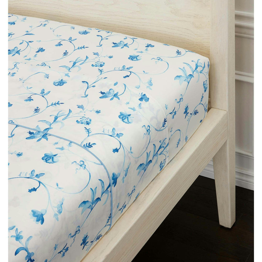 The Fitted Sheet - Blue Botanical